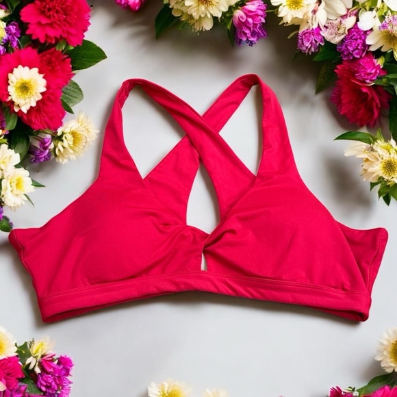 Fabletics Hot Pink Criss Cross Strappy Athletic Sports Bra Women’s Size XXL - Picture 1 of 9